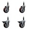 Service Caster 4'' Maroon Poly Wheel Swivel 3/4'' Expanding Stem Caster Set 2 Brakes, 4PK SCC-EX20S414-PPUB-MRN-2-PLB-2-34 - alternate 1